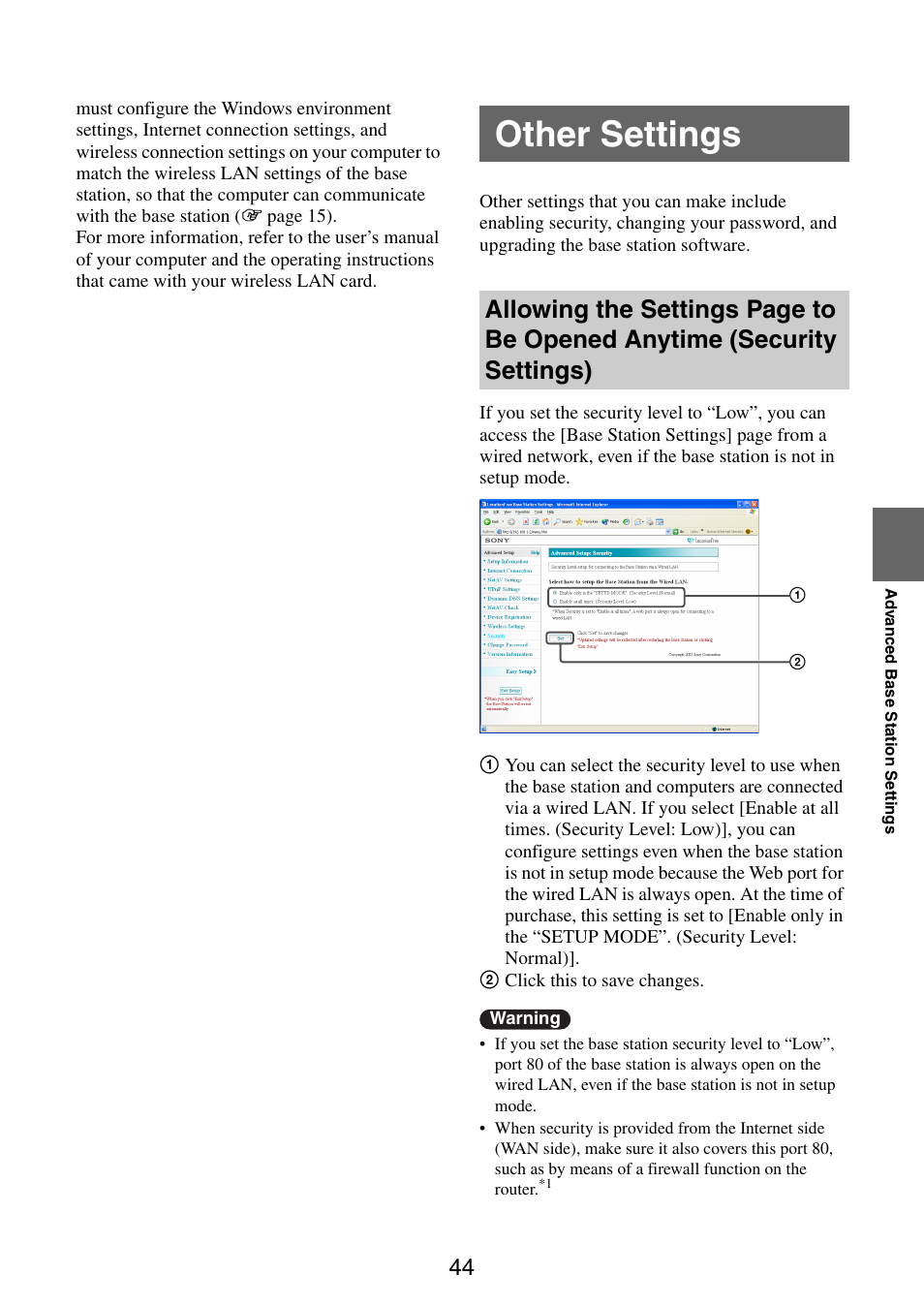 Other settings | Sony LF-PK1 User Manual | Page 44 / 59