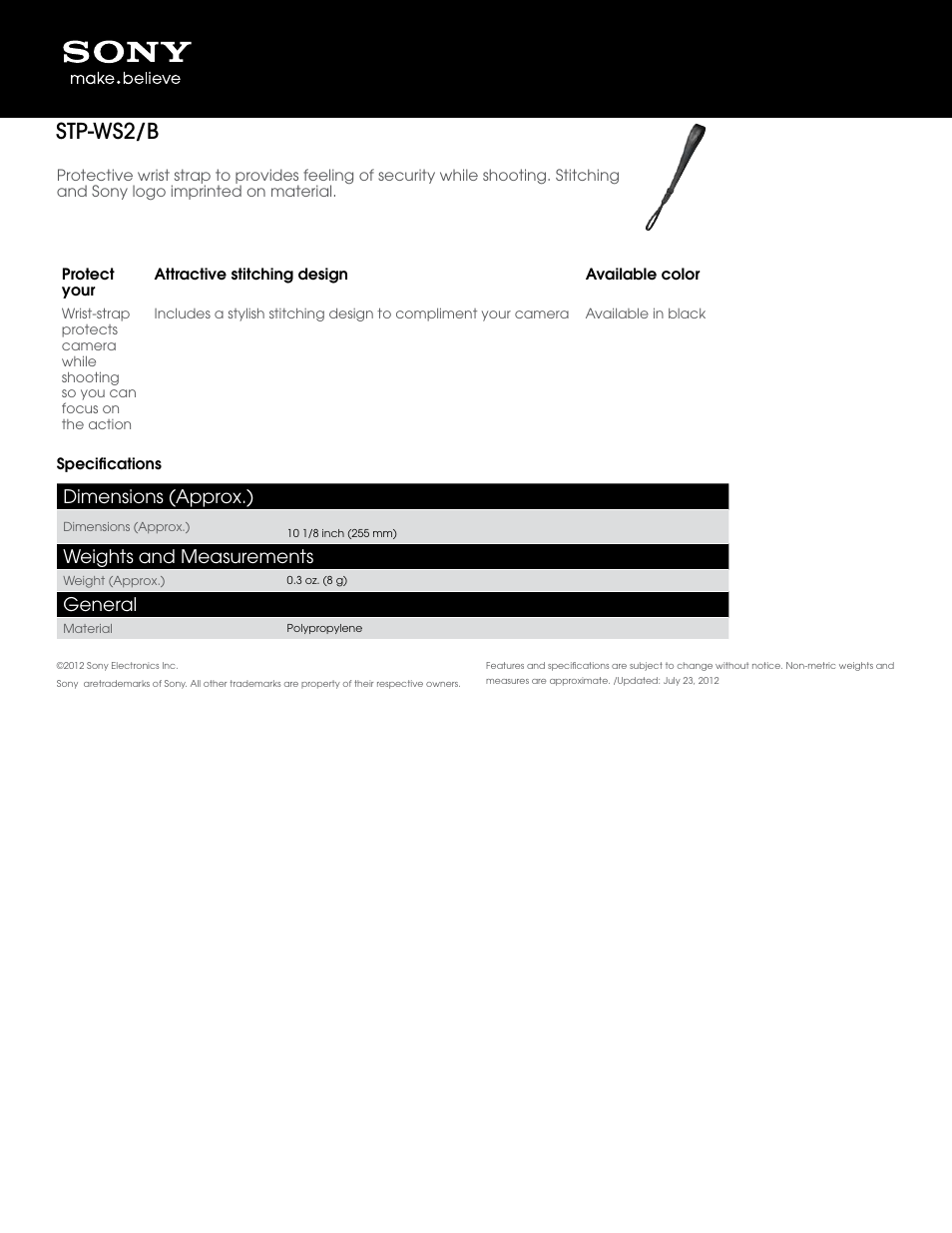 Sony STP-WS2 User Manual | 1 page