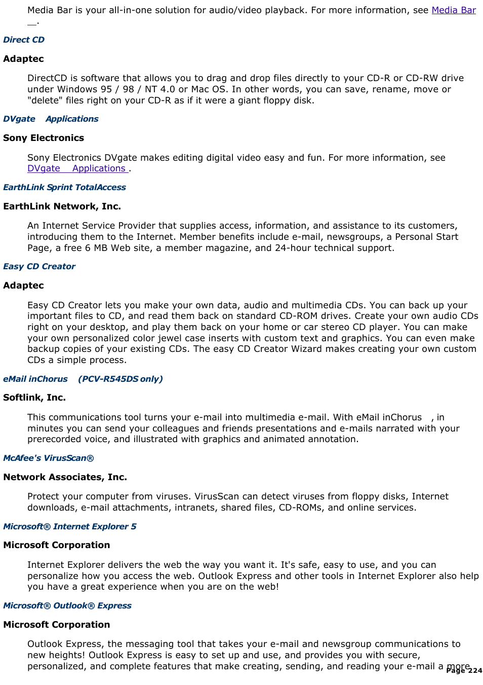 Sony PCV-R545DS User Manual | Page 224 / 439