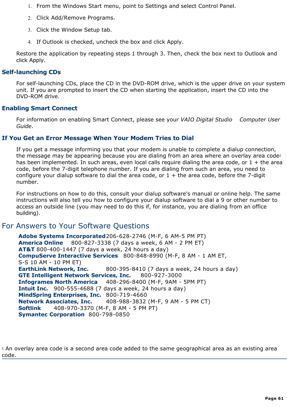 For answers to your software questions | Sony PCV-R545DS User Manual | Page 61 / 439