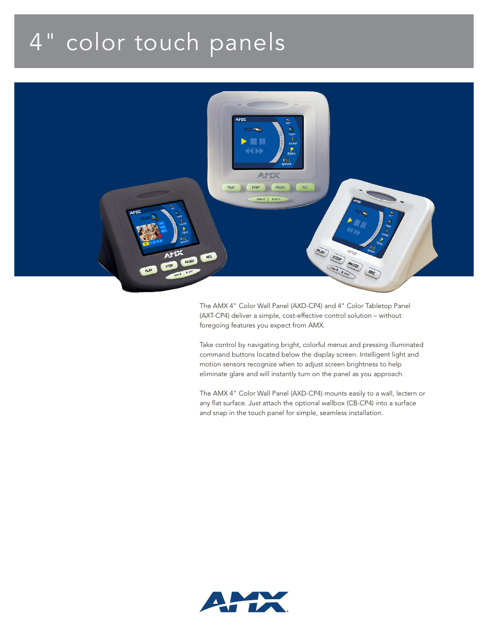 AMX AXT-CP4 User Manual | 2 pages