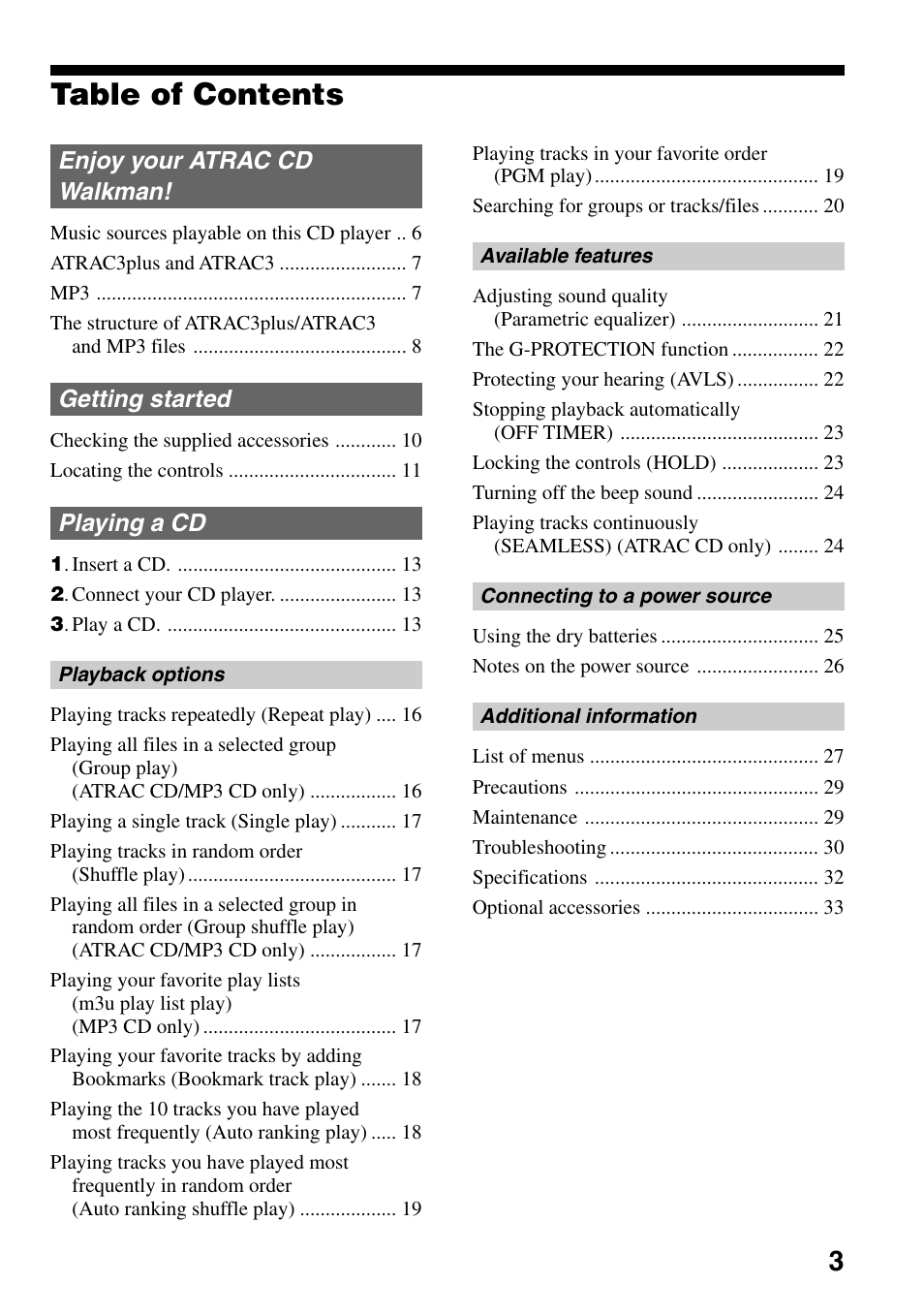 Sony D-NE309LIV2 User Manual | Page 3 / 36