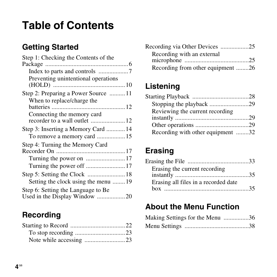 Sony ICD-LX30 User Manual | Page 4 / 59