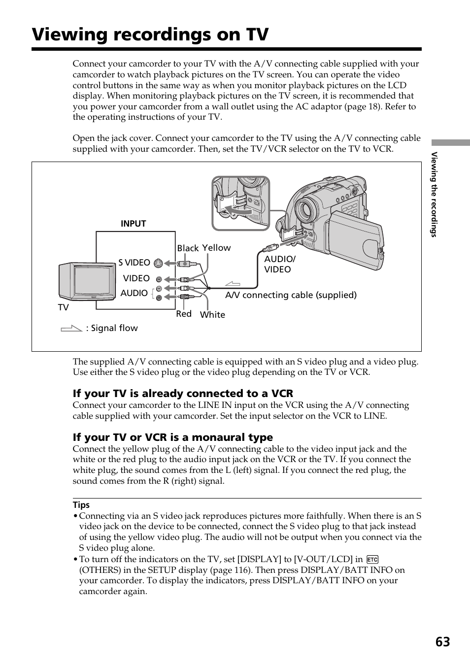 Viewing recordings on tv | Sony DCR-DVD301 User Manual | Page 63 / 148