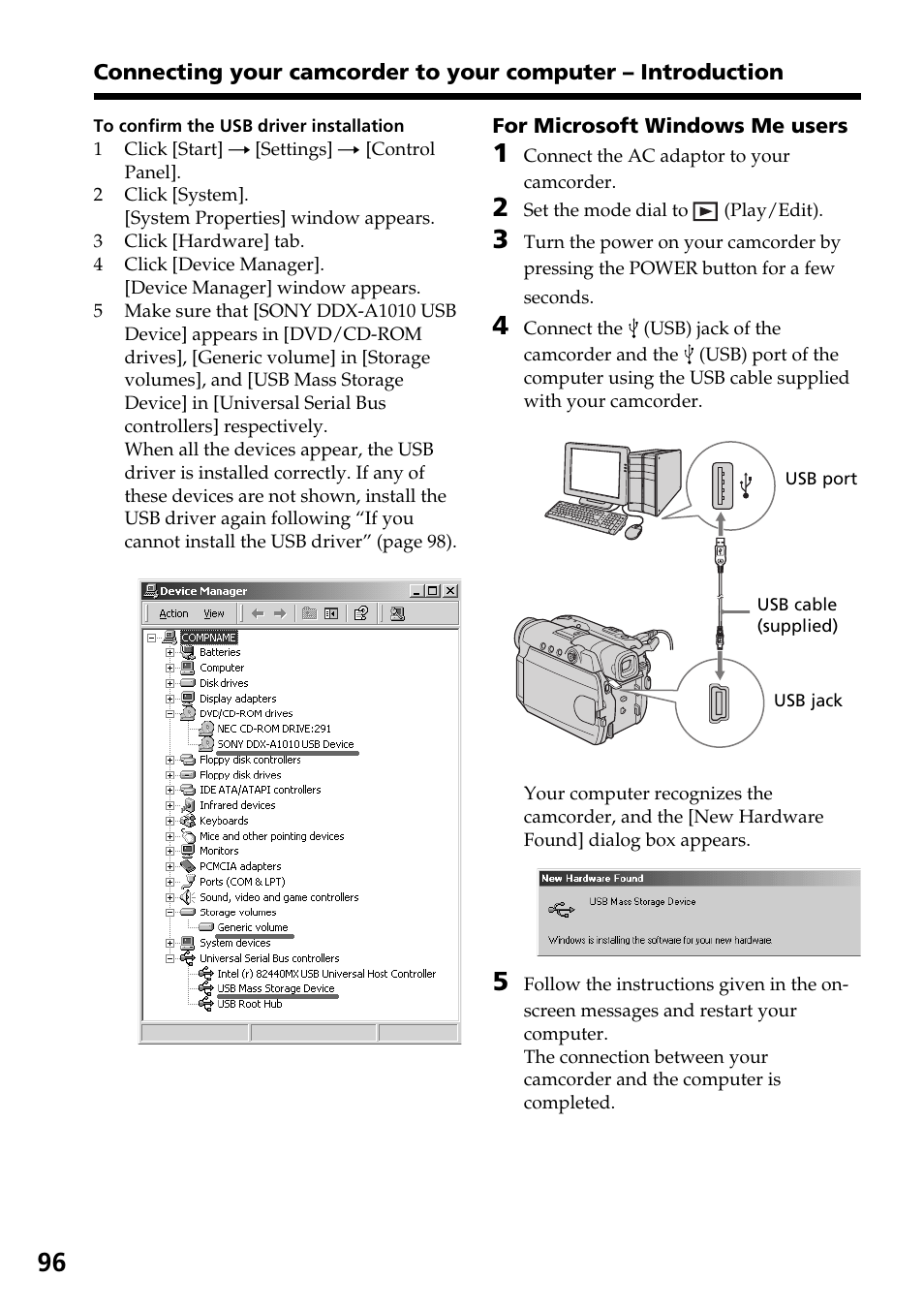 Sony DCR-DVD301 User Manual | Page 96 / 148