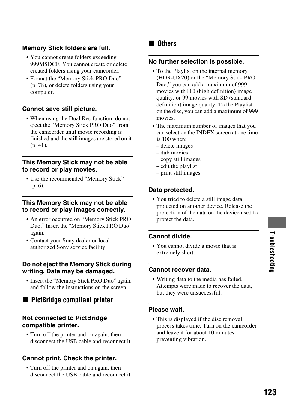 Sony HDR-UX10 User Manual | Page 123 / 172