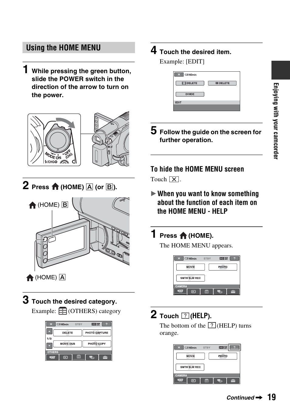 P. 19 | Sony HDR-UX10 User Manual | Page 19 / 172