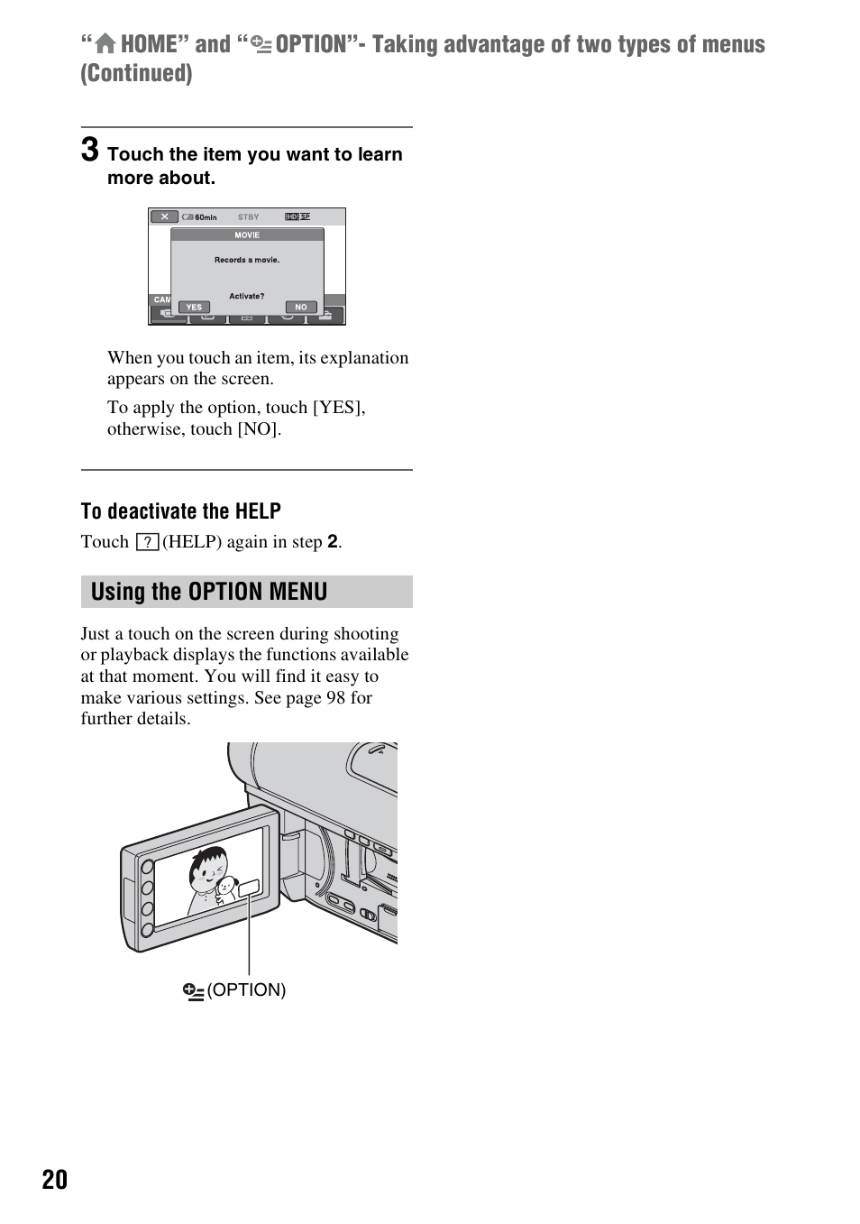 Sony HDR-UX10 User Manual | Page 20 / 172