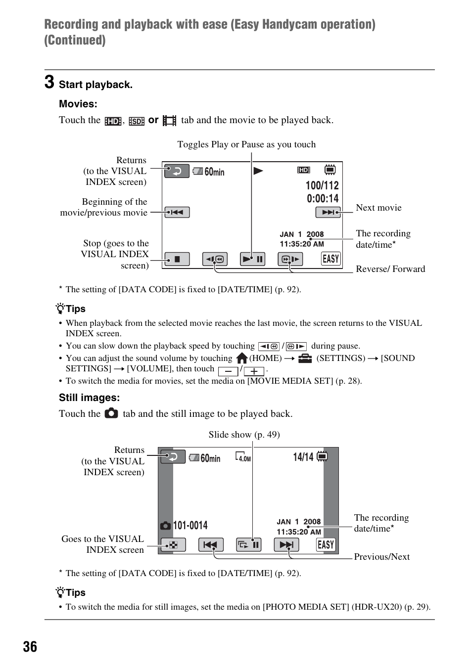 Sony HDR-UX10 User Manual | Page 36 / 172