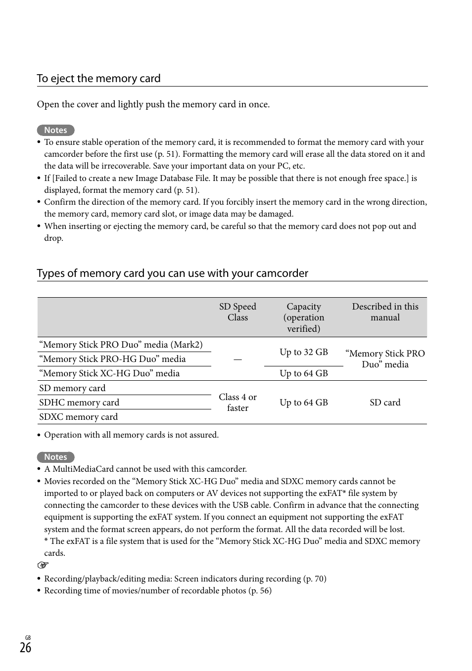 Sony HDR-CX430V User Manual | Page 26 / 76