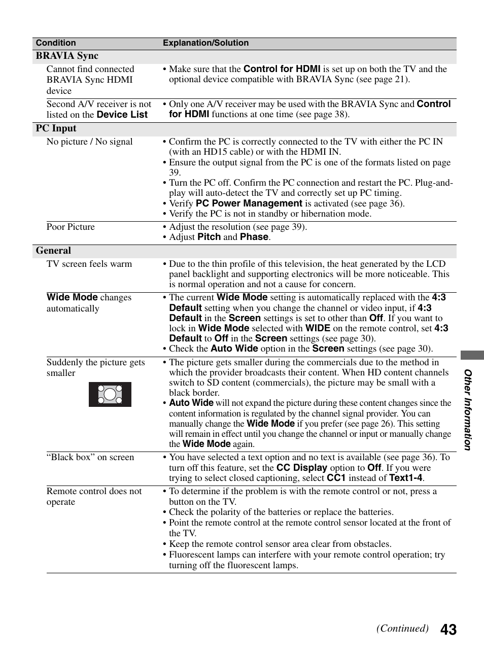 Sony KDL-32LL150 User Manual | Page 43 / 48