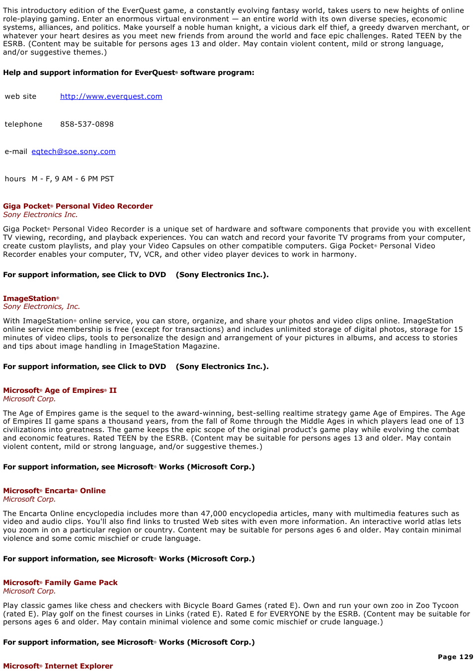 Sony PCV-V100G User Manual | Page 129 / 136