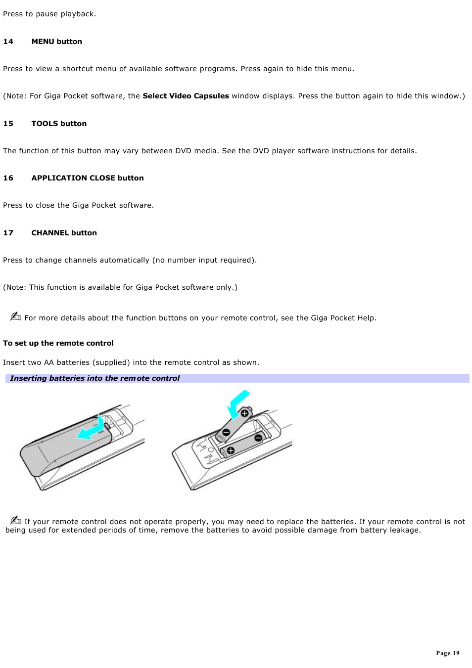 Sony PCV-V100G User Manual | Page 19 / 136