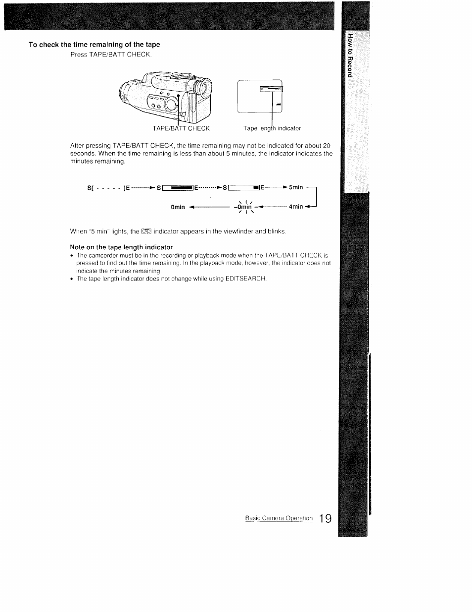 To check the time remaining of the tape | Sony CCD-FX410 User Manual | Page 19 / 75