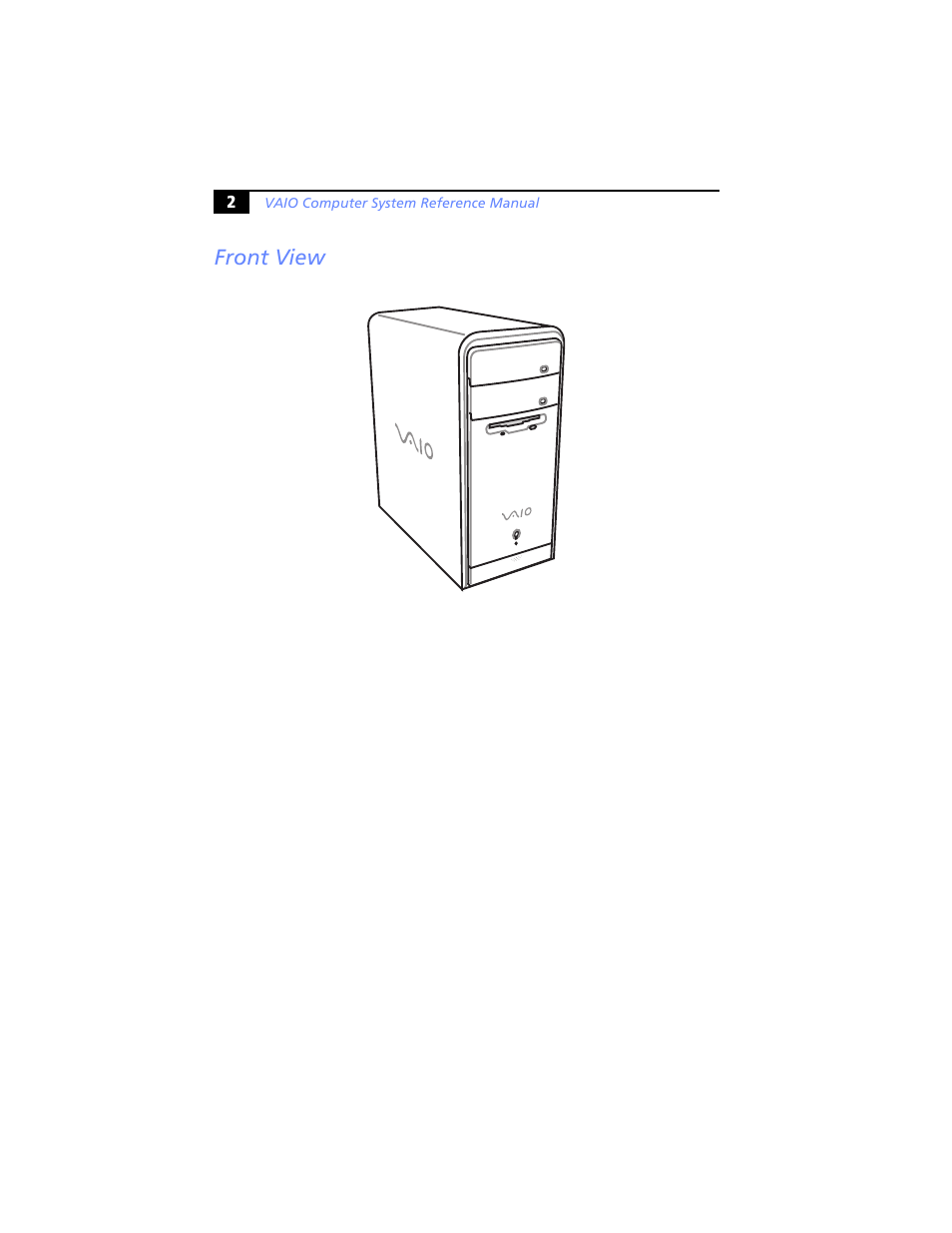 Front view | Sony PCV-RS100 User Manual | Page 18 / 94