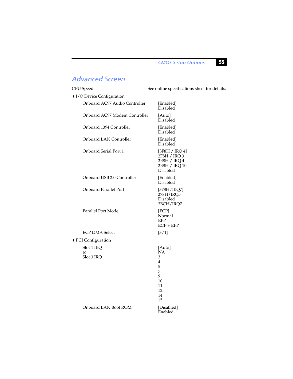 Advanced screen | Sony PCV-RS100 User Manual | Page 71 / 94