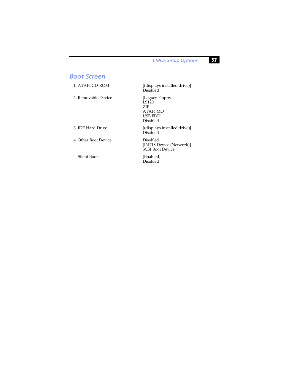 Boot screen | Sony PCV-RS100 User Manual | Page 73 / 94