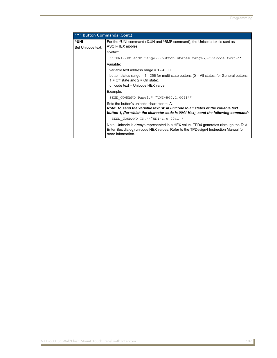 AMX Modero NXD-500i User Manual | Page 113 / 148