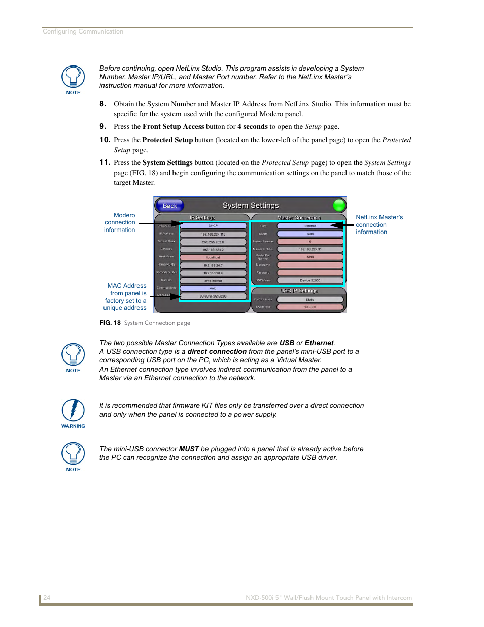 AMX Modero NXD-500i User Manual | Page 30 / 148