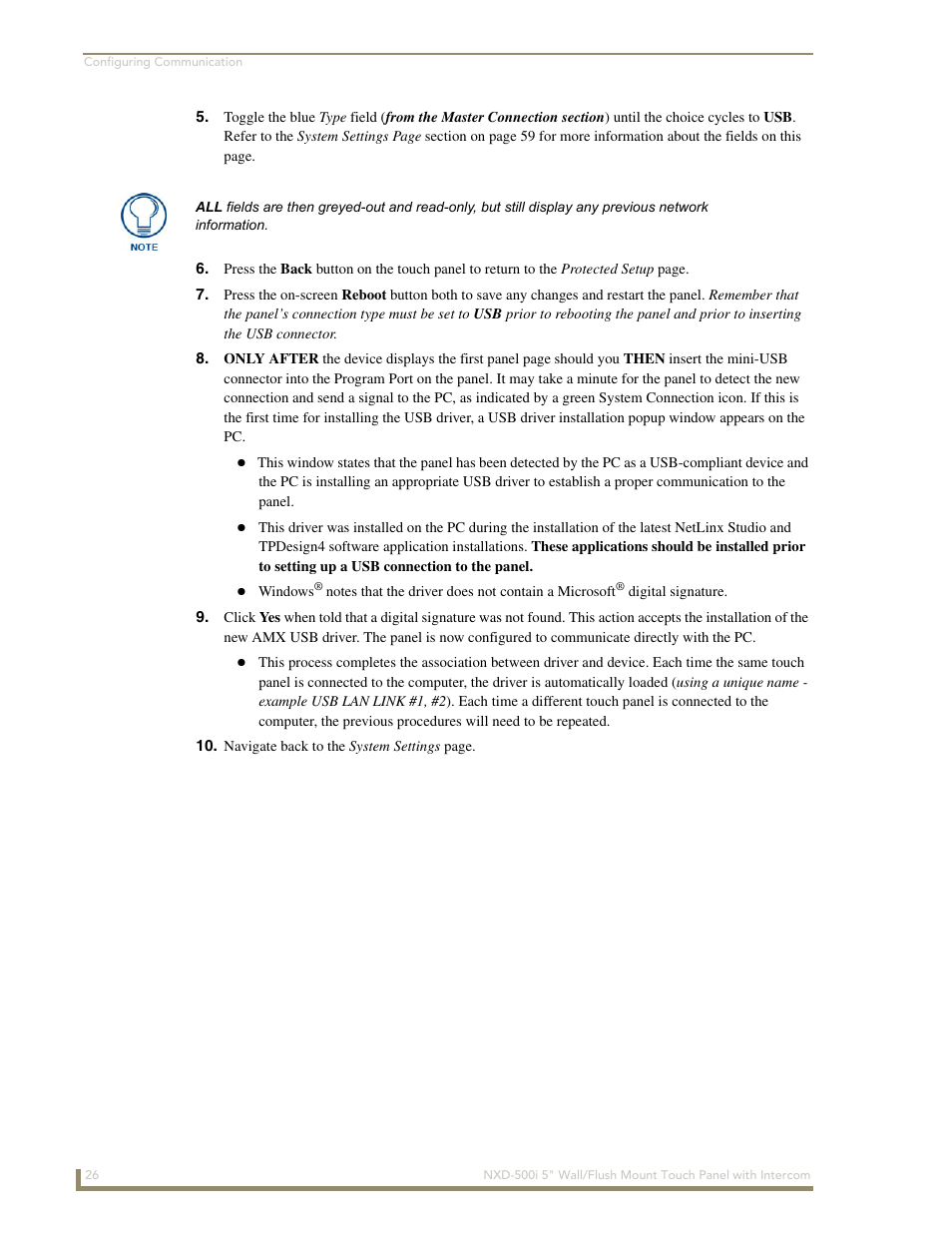 AMX Modero NXD-500i User Manual | Page 32 / 148