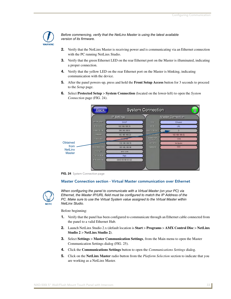 AMX Modero NXD-500i User Manual | Page 39 / 148