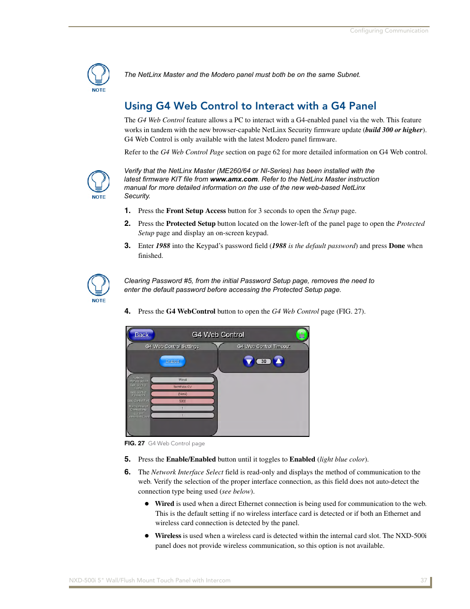 Using g4 web control to interact with a g4 panel | AMX Modero NXD-500i User Manual | Page 43 / 148