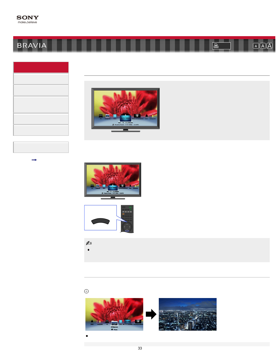 Favorites, Adding/removing favorites, Favorite items | Recently viewed content recommendation | Sony XBR-60LX900 User Manual | Page 33 / 157