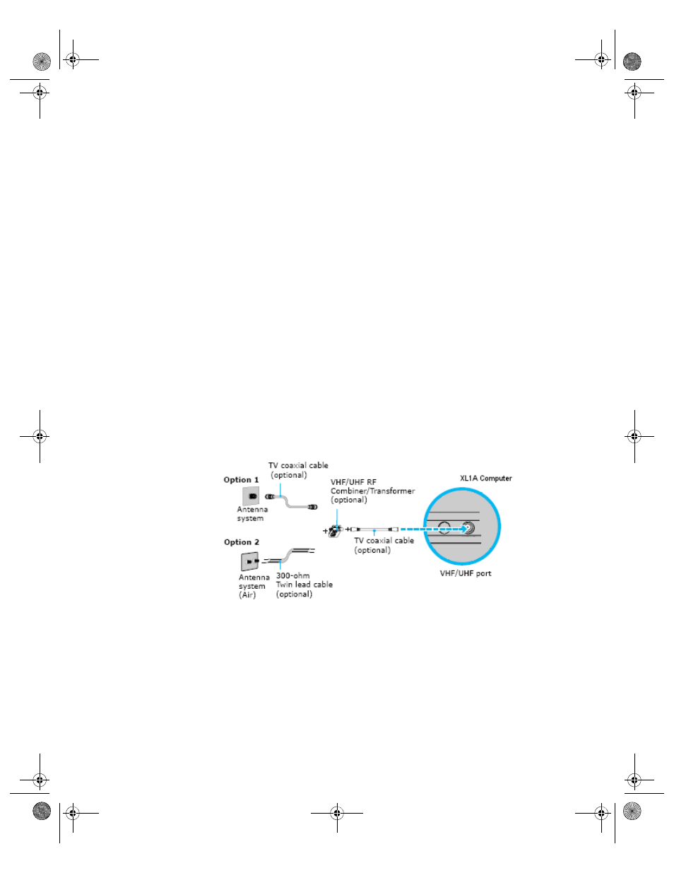 Connecting to a standard antenna (air) system | Sony VGX-XL1 User Manual | Page 34 / 175