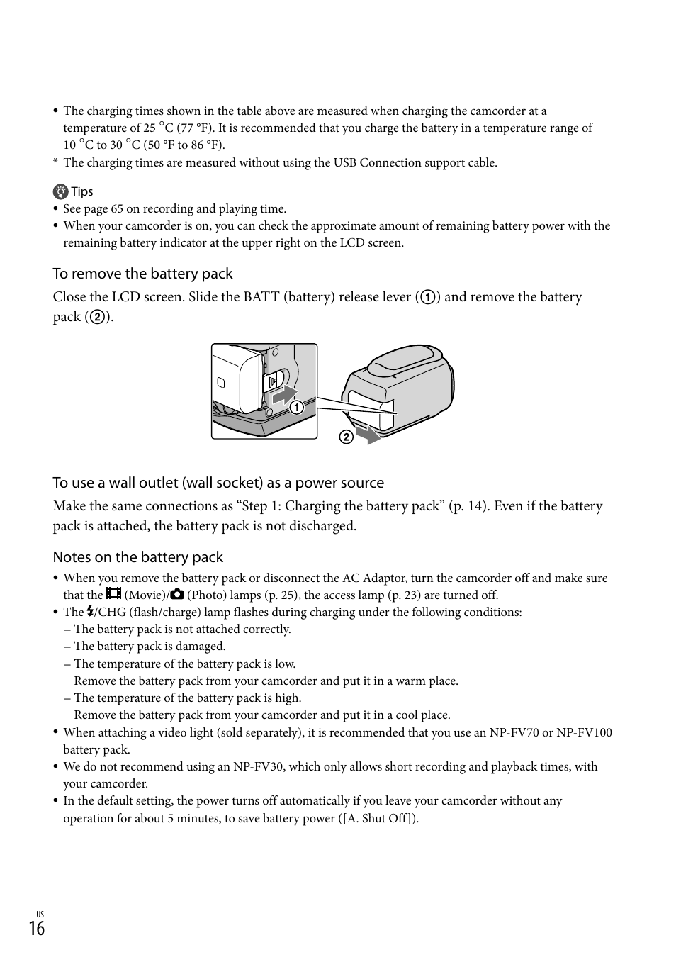 Sony HDR-CX560V User Manual | Page 16 / 155