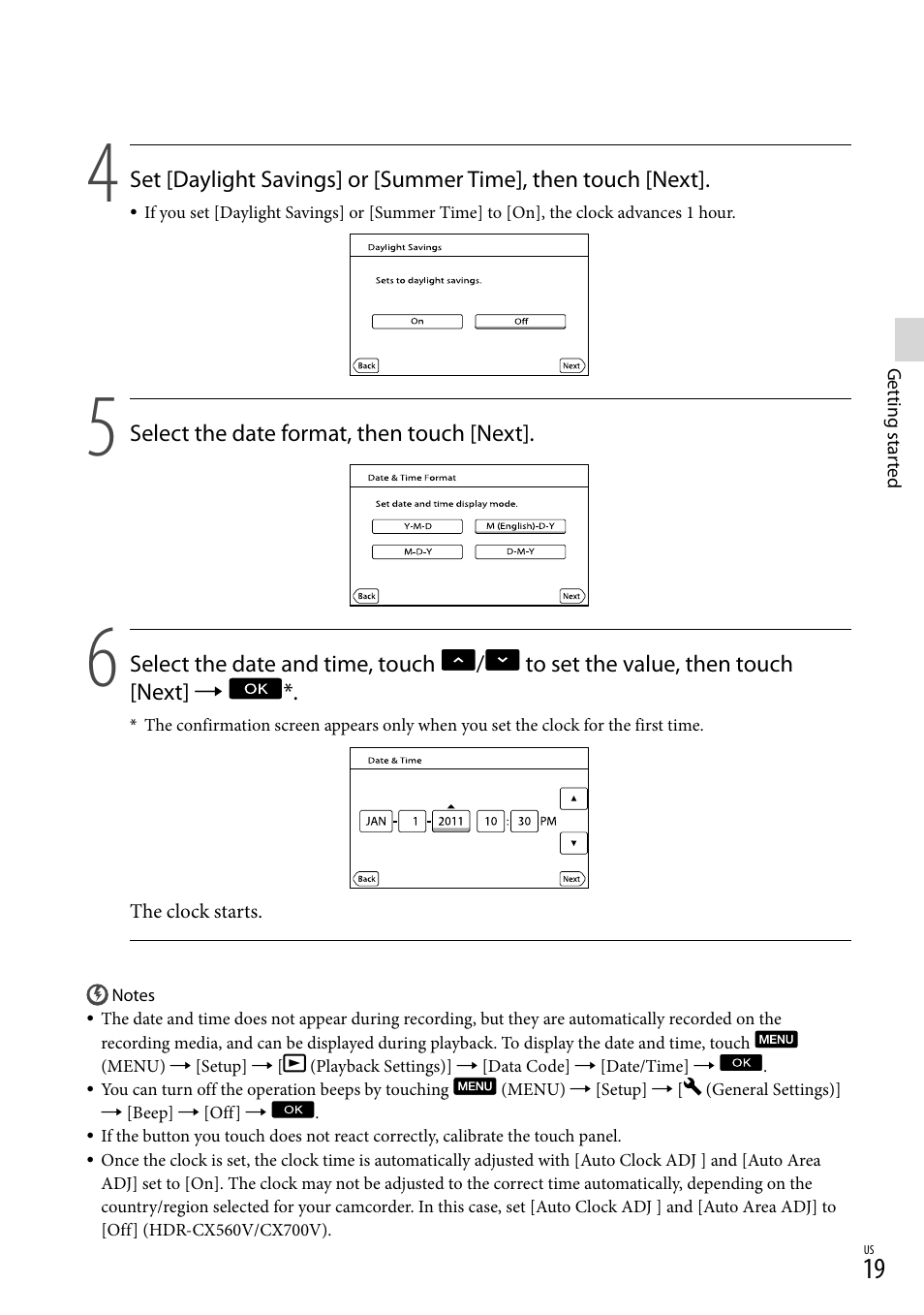 Sony HDR-CX560V User Manual | Page 19 / 155