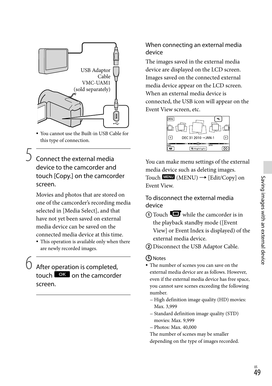 Sony HDR-CX560V User Manual | Page 49 / 155