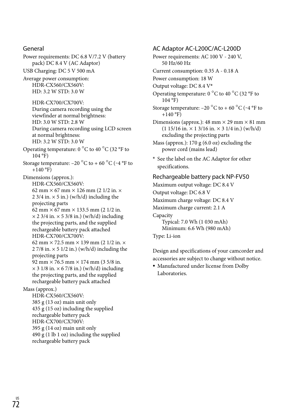 Sony HDR-CX560V User Manual | Page 72 / 155