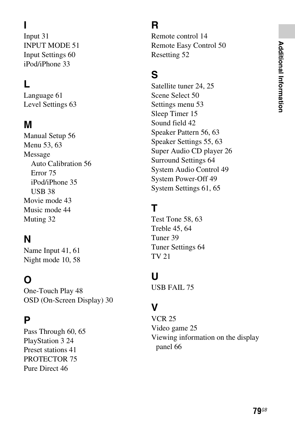 Sony STR-DH540 User Manual | Page 79 / 80