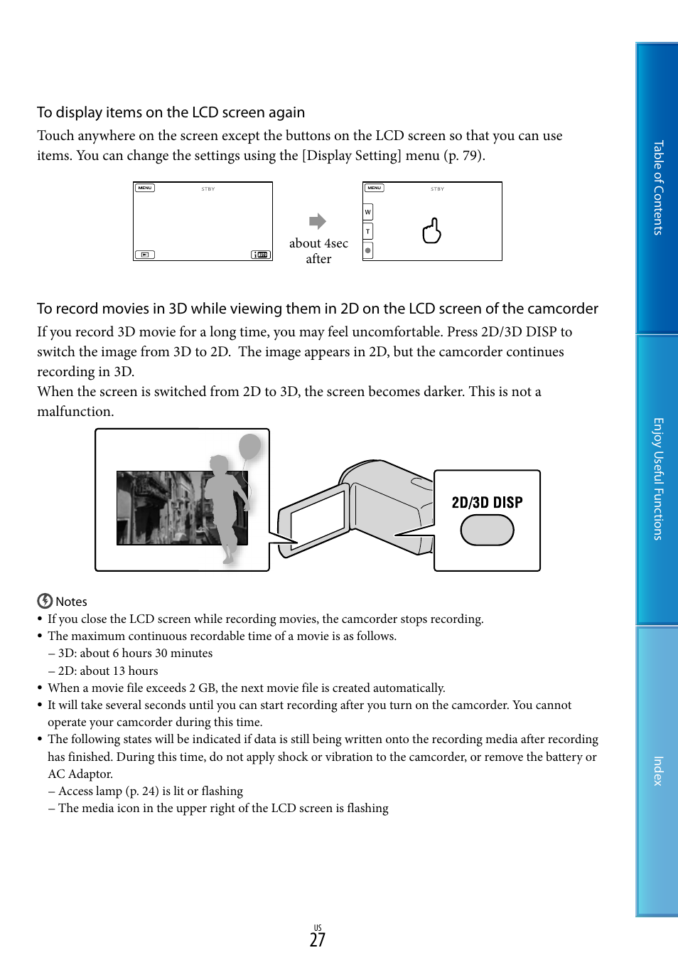 Sony HDR-TD10 User Manual | Page 27 / 119