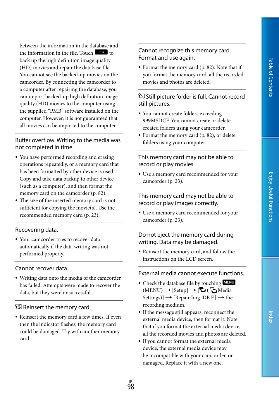 Sony HDR-TD10 User Manual | Page 98 / 119