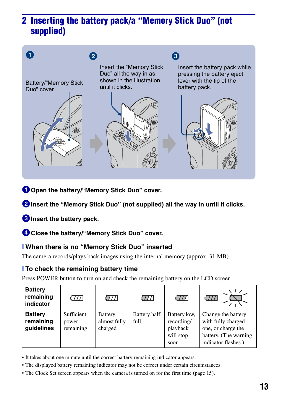 Sony DSC-H7 User Manual | Page 13 / 40