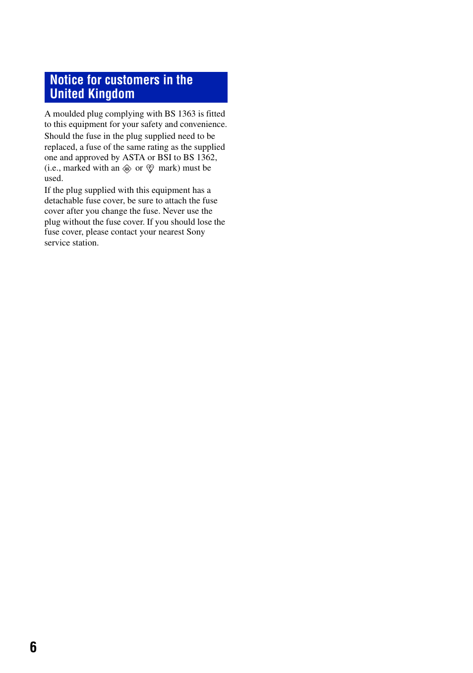 Notice for customers in the united kingdom | Sony DSC-H7 User Manual | Page 6 / 40