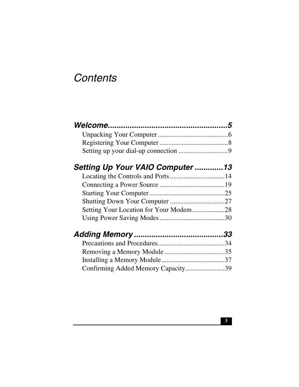 Sony PCG-C1MV User Manual | Page 3 / 84