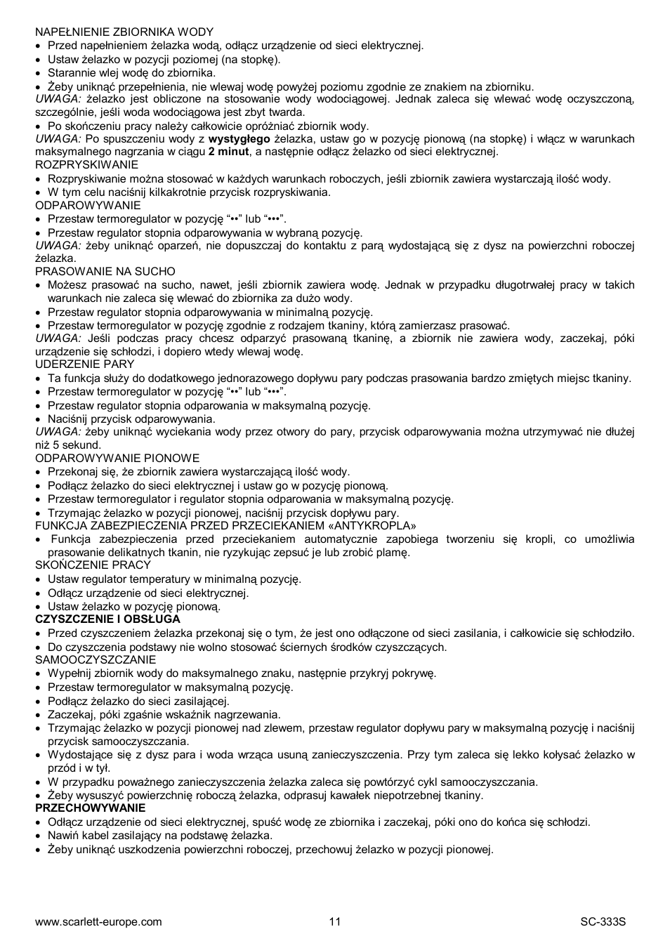Scarlett SC-333S User Manual | Page 11 / 27