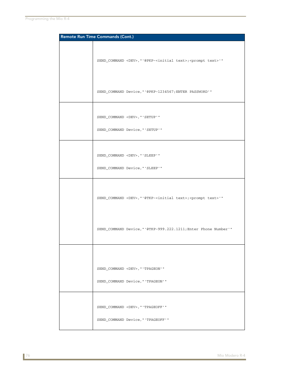 Setup, Sleep | AMX Mio Modero R-4 User Manual | Page 84 / 103