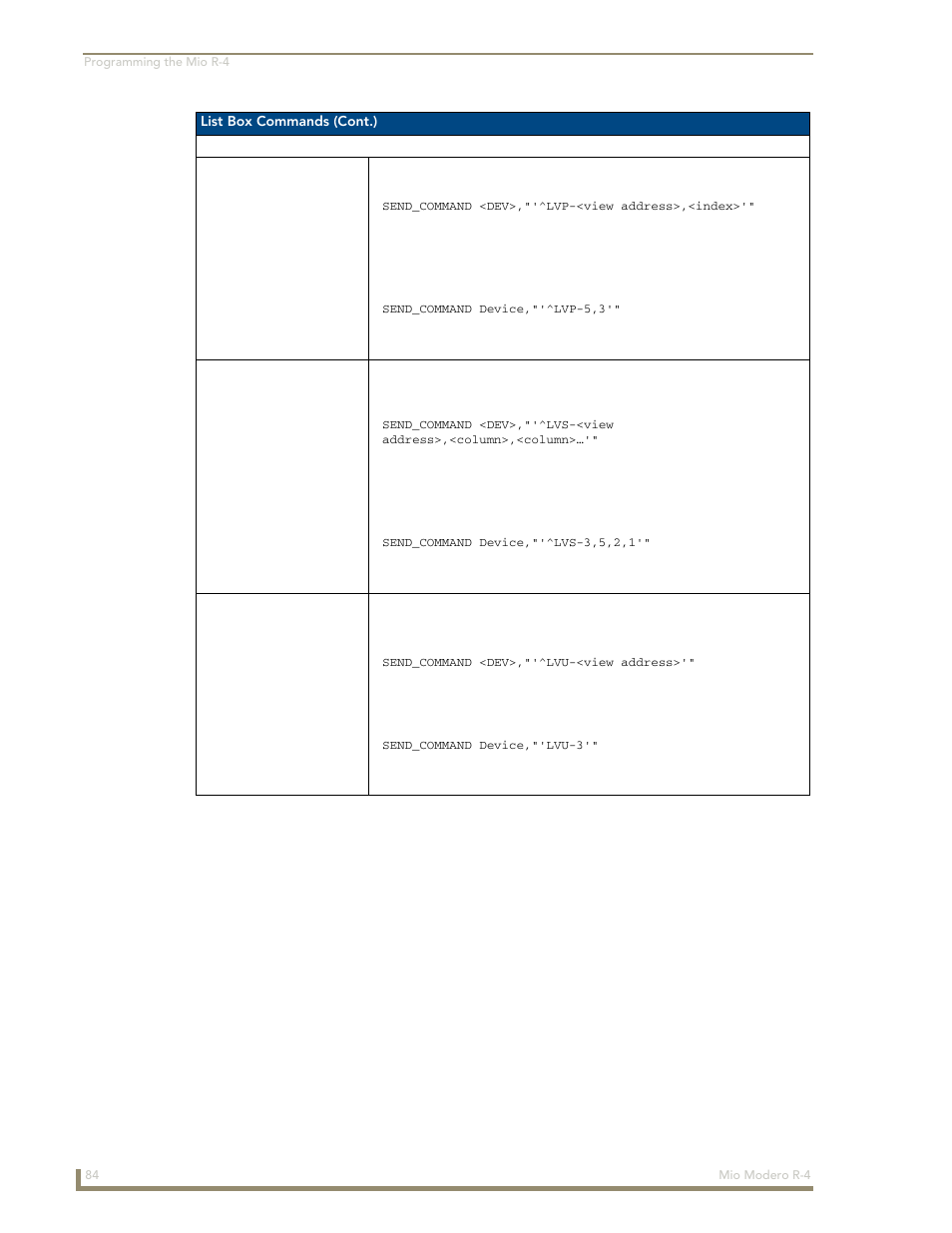 AMX Mio Modero R-4 User Manual | Page 92 / 103