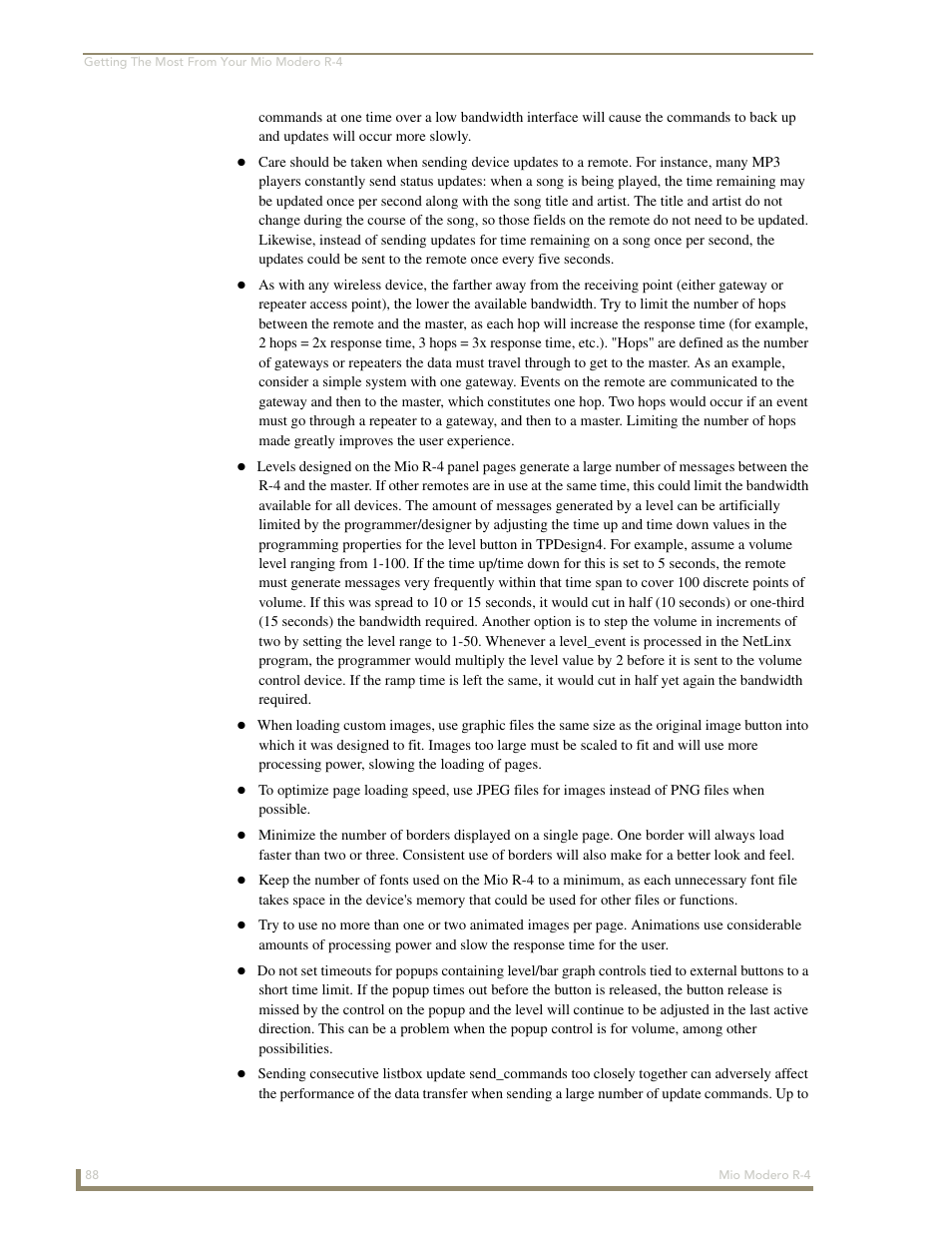 AMX Mio Modero R-4 User Manual | Page 97 / 103