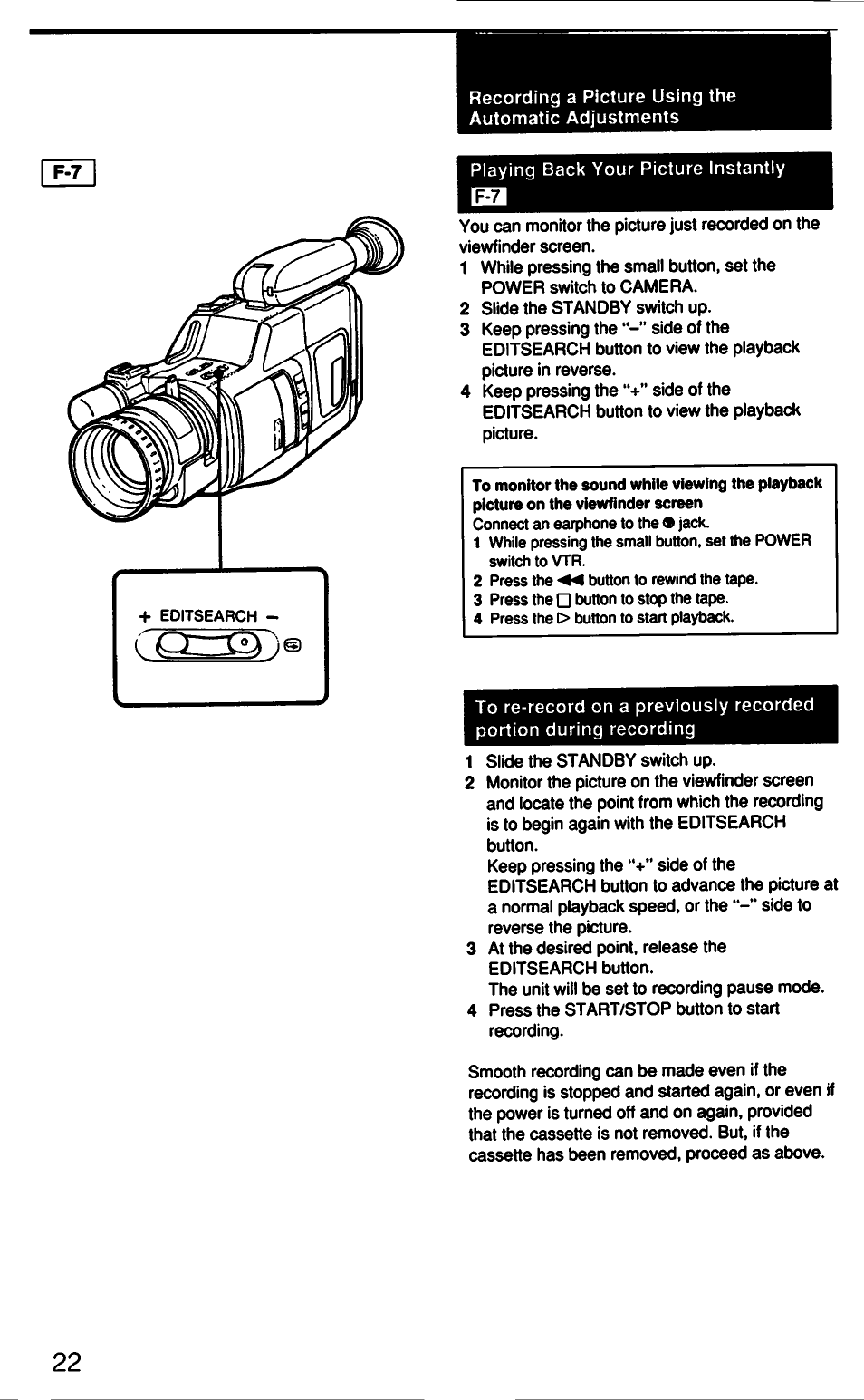 Sony CCD-F33 User Manual | Page 22 / 52