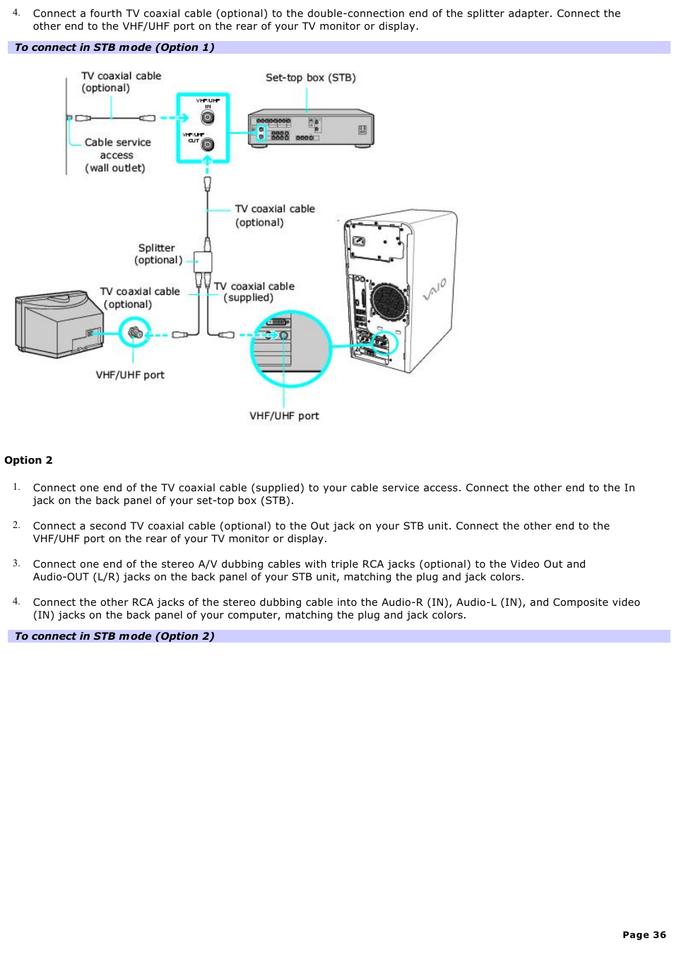 Sony PCV-RS400CGP User Manual | Page 36 / 146