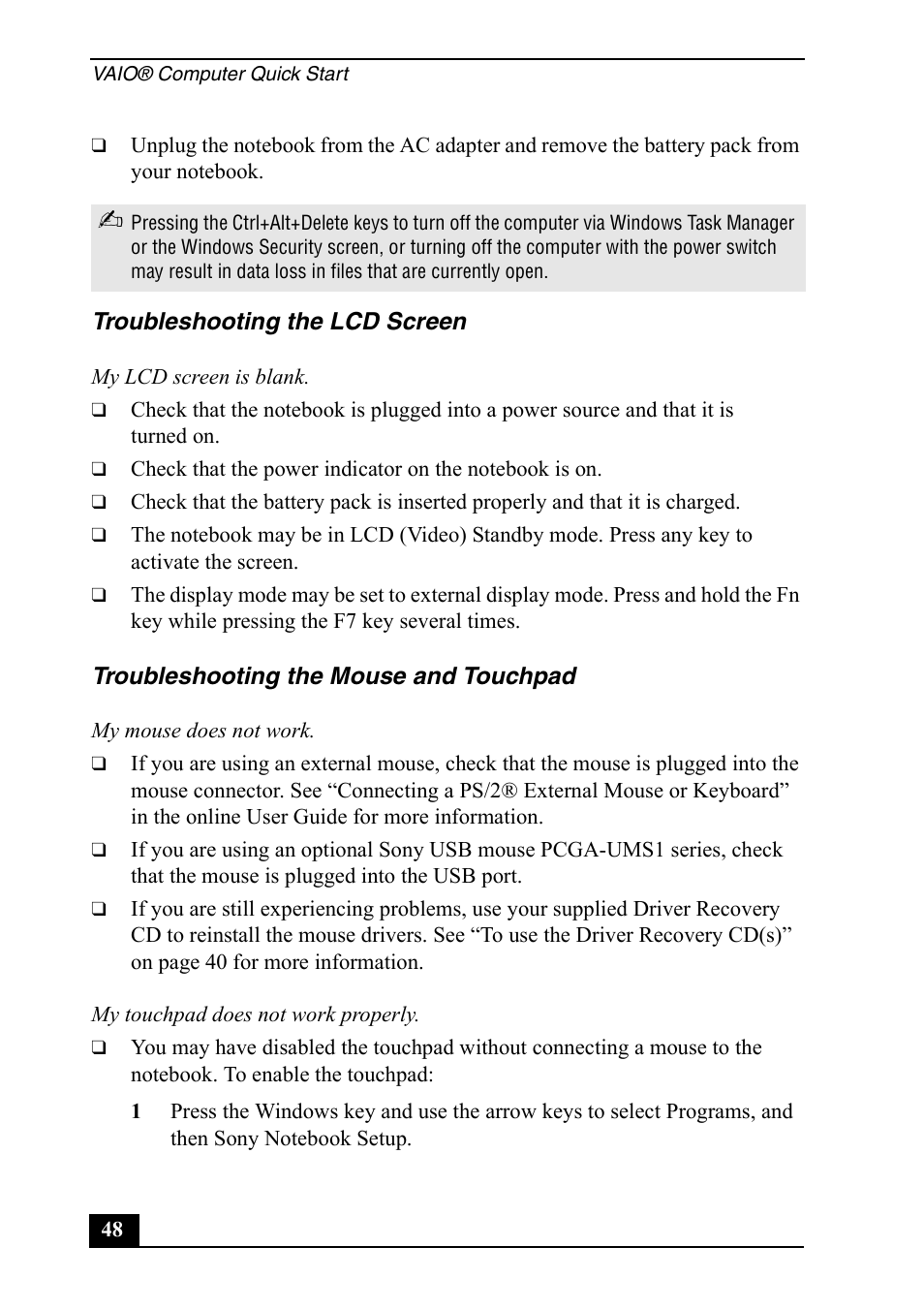 Sony PCG-GRX650 User Manual | Page 48 / 56