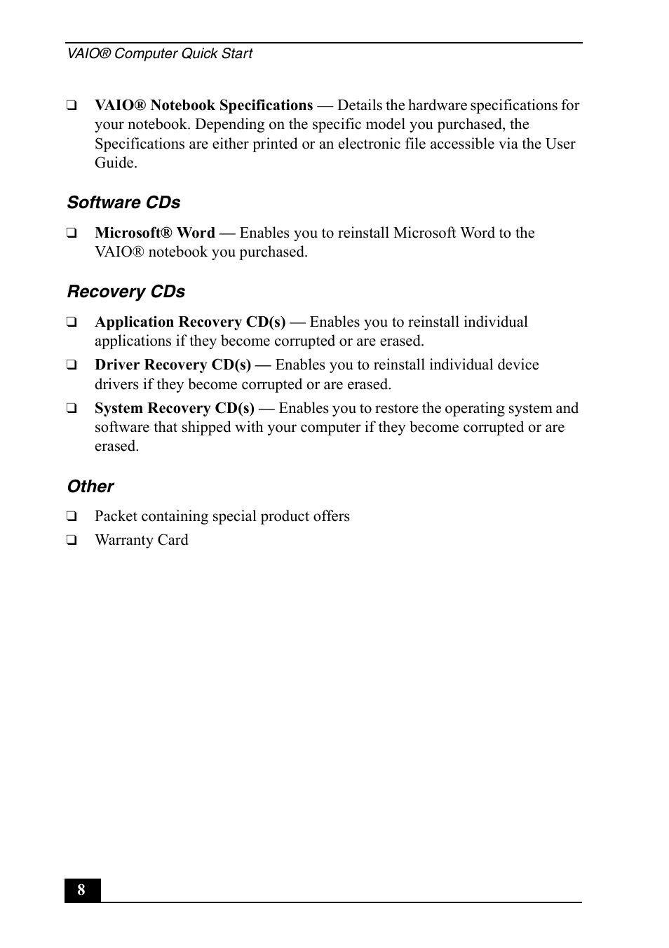 Sony PCG-GRX650 User Manual | Page 8 / 56