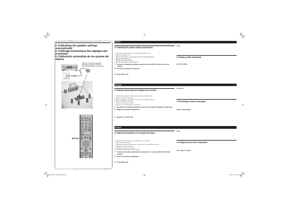 Ent/mem, System stanby, Rm set up | Sony STR-DG820 User Manual | Page 2 / 2