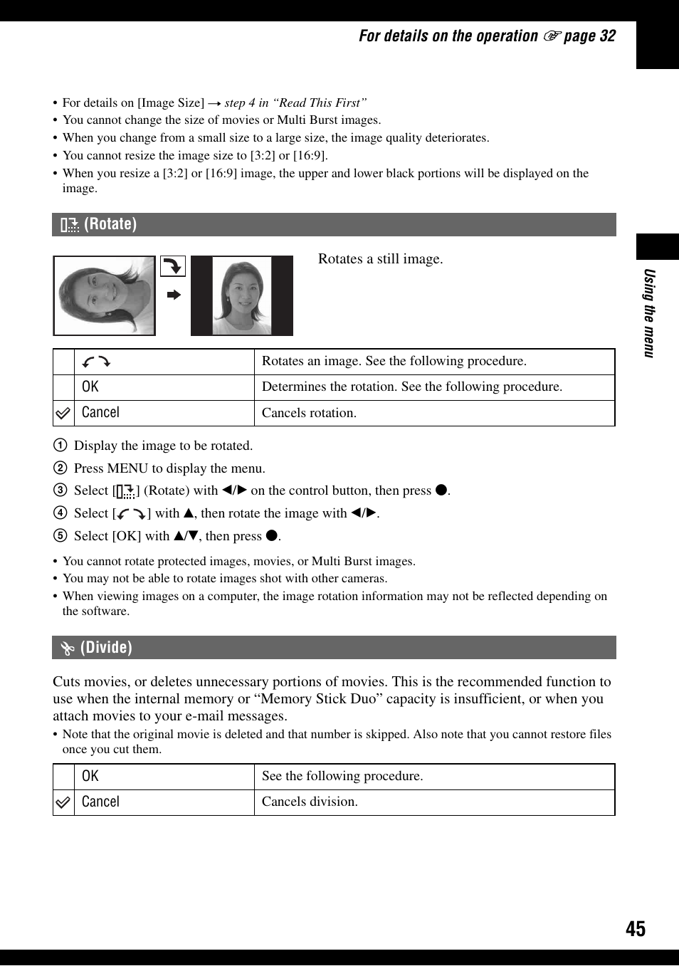 Sony DSC-W100 User Manual | Page 45 / 107