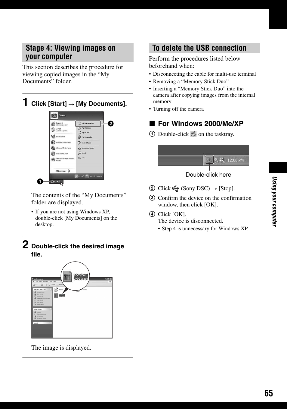 Stage 4: viewing images on your computer | Sony DSC-W100 User Manual | Page 65 / 107