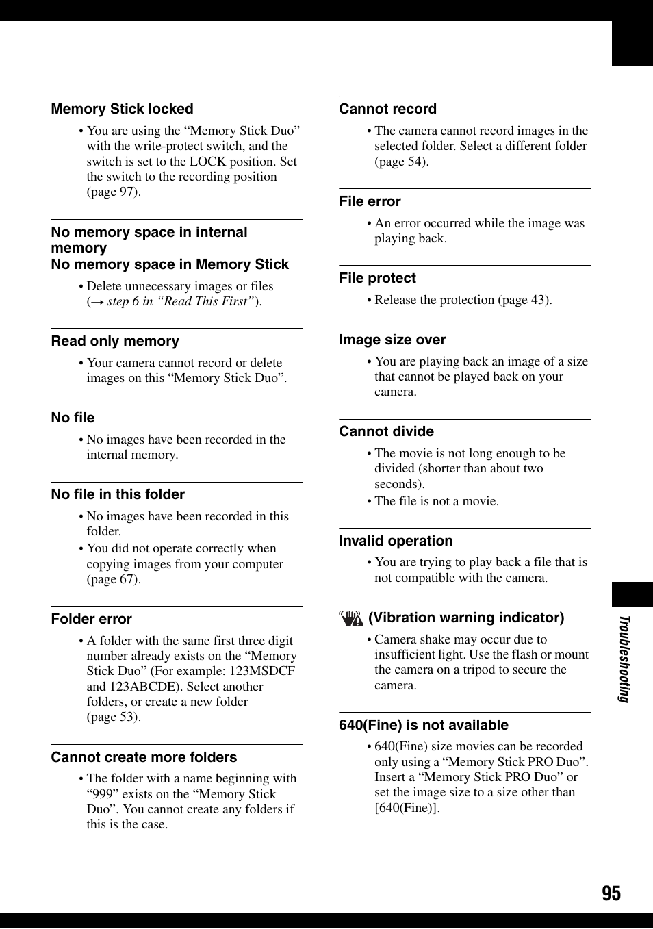 Sony DSC-W100 User Manual | Page 95 / 107